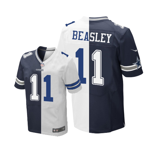 Men's Limited Cole Beasley Nike Jersey Navy Blue/White - #11 Split Fashion NFL Dallas Cowboys